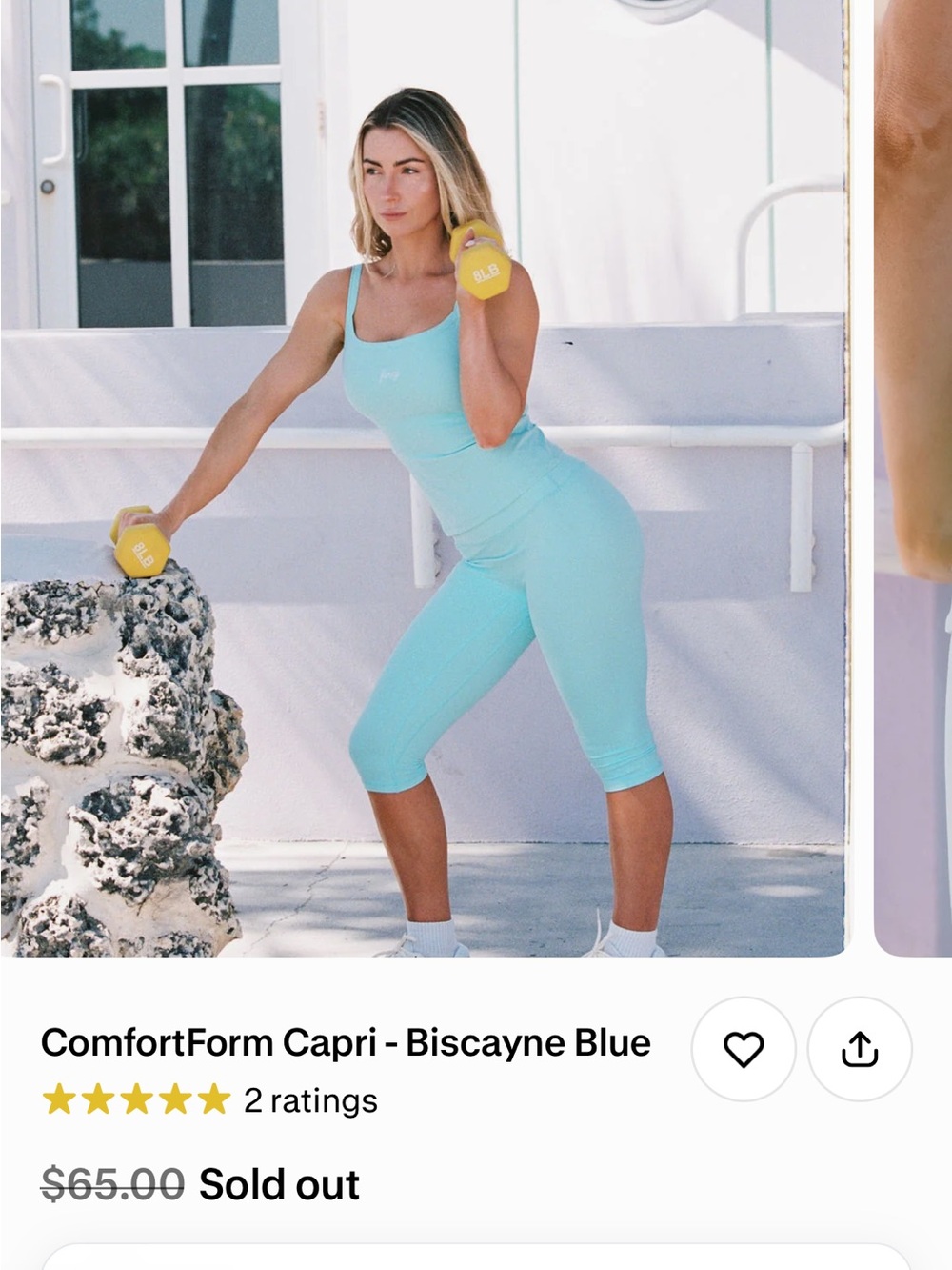 Capri Crop Leggings - Biscayne Blue shop fancy Miami collection